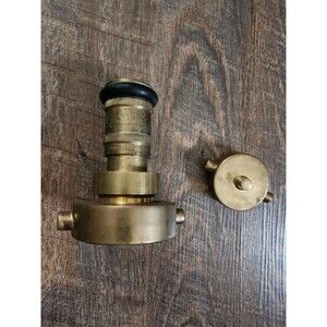 Brass Fire Hose Nozzle A7-80 & Adapter